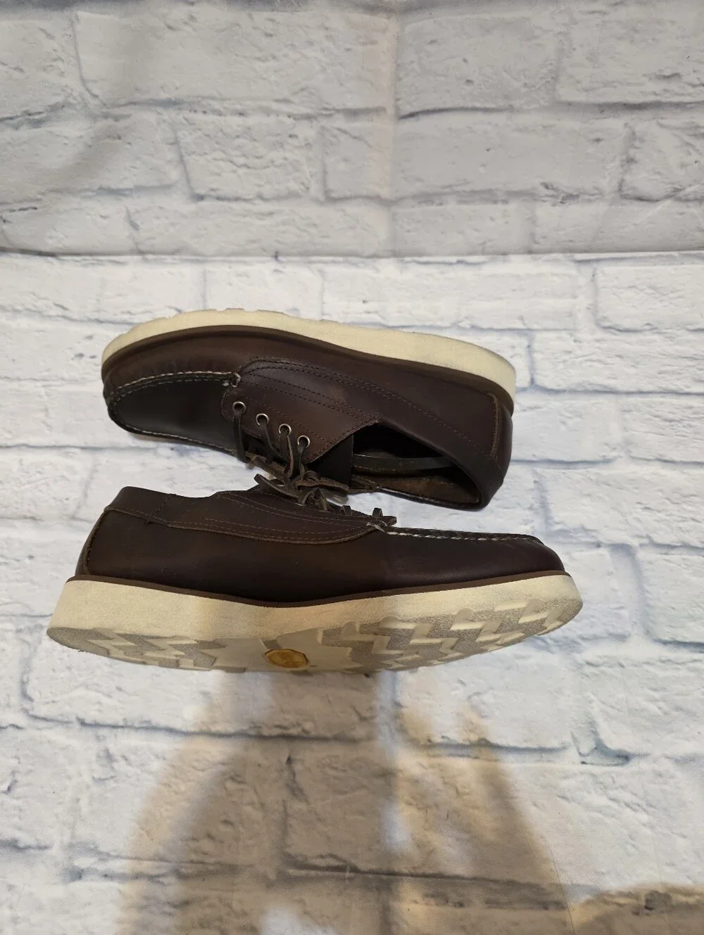 Froats Baltimore Men's Brown Leather Moc Toe Boat Shoes